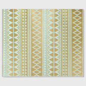 Faux Gold Foil Geometric Aztec Pattern Cadeaupapier (Vlak)