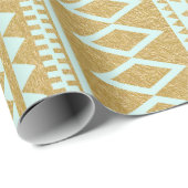 Faux Gold Foil Geometric Aztec Pattern Cadeaupapier (Rol Hoek)