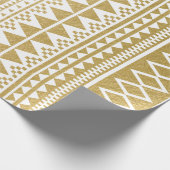 Faux Gold Foil Geometric Aztec Pattern Cadeaupapier (Hoek)