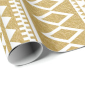 Faux Gold Foil Geometric Aztec Pattern Cadeaupapier (Rol Hoek)