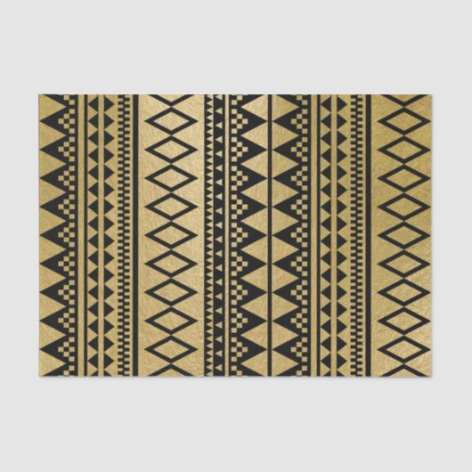 Faux Gold Foil Geometric Aztec Pattern Tissuepapier (Voorkant)