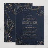 Faux Gold Foil Geometric Polygons Vrijgezellenfees Kaart (Voorkant / Achterkant)