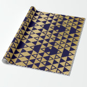 Faux Gold Foil Geometric Triangle Patroon Cadeaupapier (Uitgerold)