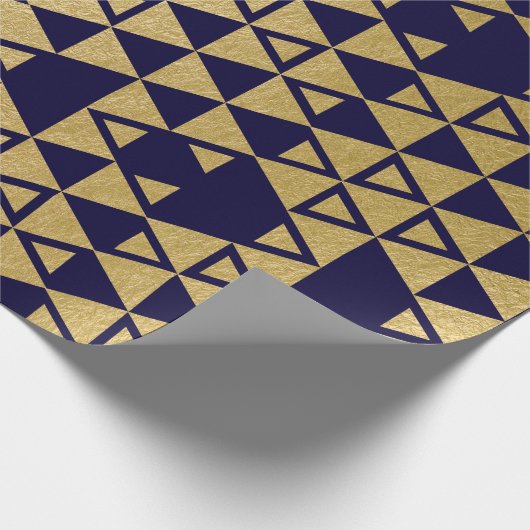 Faux Gold Foil Geometric Triangle Patroon Cadeaupapier (Hoek)