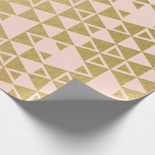 Faux Gold Foil Geometric Triangle Patroon Cadeaupapier (Hoek)