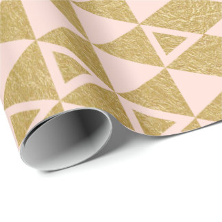 Faux Gold Foil Geometric Triangle Patroon Cadeaupapier