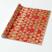 Faux Gold Foil Geometric Triangle Patroon Cadeaupapier (Uitgerold)