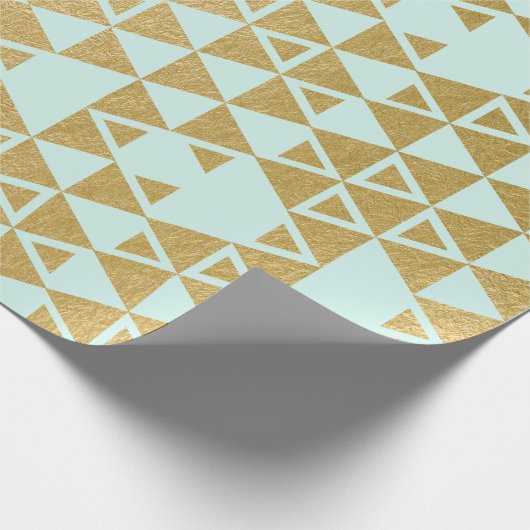 Faux Gold Foil Geometric Triangle Patroon Cadeaupapier (Hoek)