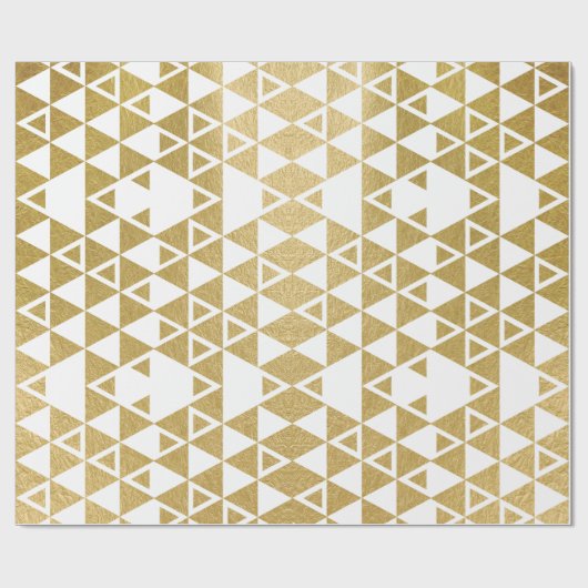 Faux Gold Foil Geometric Triangle Patroon Cadeaupapier (Vlak)