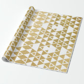 Faux Gold Foil Geometric Triangle Patroon Cadeaupapier (Uitgerold)