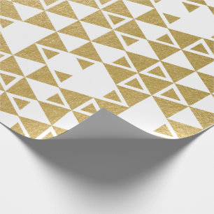 Faux Gold Foil Geometric Triangle Patroon Cadeaupapier