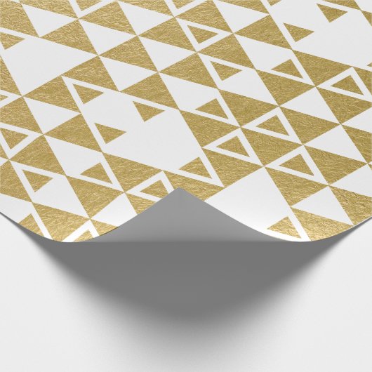 Faux Gold Foil Geometric Triangle Patroon Cadeaupapier (Hoek)