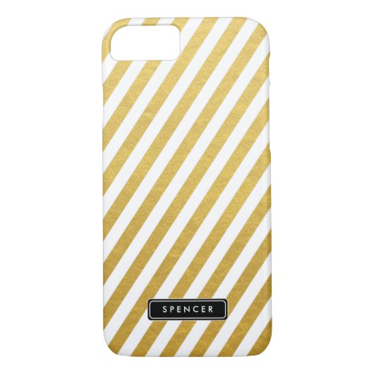 Faux Gold Foil | Gestreepte aangepaste iPhone 7-Ho Case-Mate iPhone Case (Achterkant)
