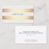 Faux Gold Foil Gestreepte Retail Gift Kaart Kortingskaartje (Voorkant / Achterkant)