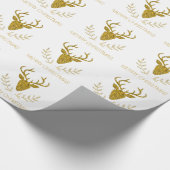 Faux Gold Foil getextureerd Der Head-vorm Cadeaupapier (Hoek)