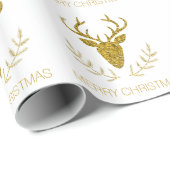 Faux Gold Foil getextureerd Der Head-vorm Cadeaupapier (Rol Hoek)