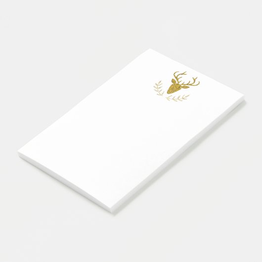 Faux Gold Foil getextureerd Der Head-vorm Post-it® Notes (Schuin)