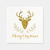 Faux Gold Foil getextureerd met kerstmis Servetten (Voorkant)