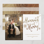 Faux Gold Foil GETROUWD EN VROLIJK | Vakantie 2015 Feestdagenkaart (Voorkant / Achterkant)