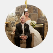 Faux Gold Foil GETROUWD EN VROLIJK | Vakantie 2015 Keramisch Ornament (Achterkant)