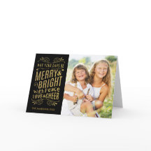 Faux Gold Foil Gevouwen Foto Vakantie Kaart
