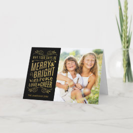 Faux Gold Foil Gevouwen Foto Vakantie Kaart