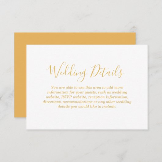 Faux Gold Foil Glamor | Details over het ontvangen Informatiekaartje (Voorkant / Achterkant)