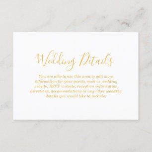 Faux Gold Foil Glamor Details over het ontvangen Informatiekaartje
