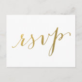 Faux Gold Foil Glamor | RSVP-Briefkaart voor bruil Uitnodiging Briefkaart (Voorkant)