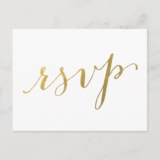 Faux Gold Foil Glamor | RSVP-Briefkaart voor bruil Uitnodiging Briefkaart (Voorkant)
