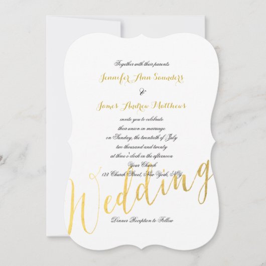 Faux Gold Foil Glamor | Weddenschappen Kaart (Voorkant)