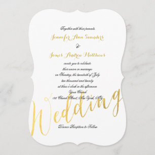Faux Gold Foil Glamor Weddenschappen Kaart