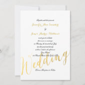 Faux Gold Foil Glamour | huwelijksuitnodiging Kaart (Voorkant)