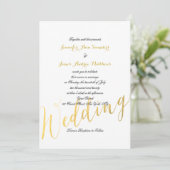 Faux Gold Foil Glamour | huwelijksuitnodiging Kaart (Staand voorkant)