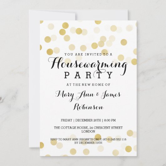 Faux Gold Foil Glitter Lights Kaart (Voorkant)