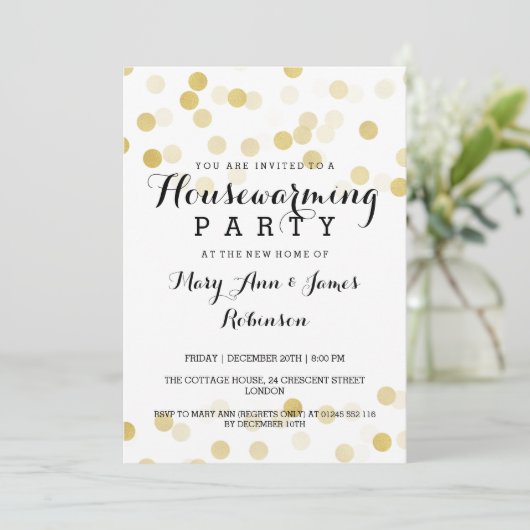 Faux Gold Foil Glitter Lights Kaart (Staand voorkant)
