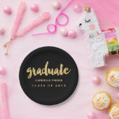Faux Gold Foil Graduation Party Borden Papieren Bordje (Feest)