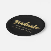 Faux Gold Foil Graduation Party Borden Papieren Bordje (Gekanteld)