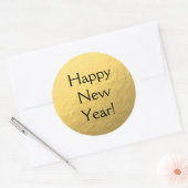 Faux Gold Foil Happy Nieuwjaar Glossy Sticker (Envelop)