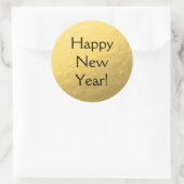 Faux Gold Foil Happy Nieuwjaar Glossy Sticker (Tas)