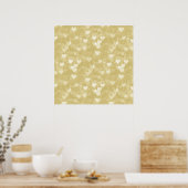 Faux Gold Foil Heart Background Hearts Bokeh Poster (Keuken)