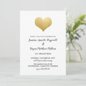 Faux Gold Foil Heart | repetitief diner Kaart (Staand voorkant)