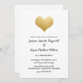 Faux Gold Foil Heart | repetitief diner Kaart (Voorkant / Achterkant)