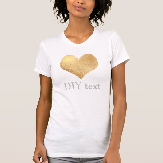 Faux Gold Foil, Heart T-shirt (Voorkant)