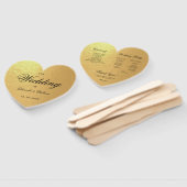 Faux Gold Foil Heart Weddenprogramma Black Script Handwaaier (Niet-gemonteerd)