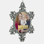 FAUX GOLD FOIL HOLIDAY FOTO ORNAMENT (Links)