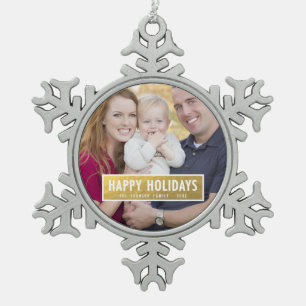 FAUX GOLD FOIL HOLIDAY FOTO ORNAMENT