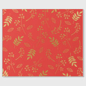 Faux Gold Foil Holiday Red Cadeaupapier (Vlak)
