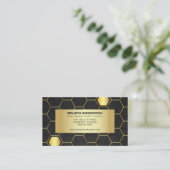 Faux Gold Foil Honeycomb Visitekaartje (Staand voorkant)