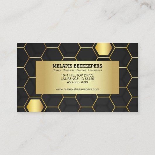 Faux Gold Foil Honeycomb Visitekaartje (Voorkant)